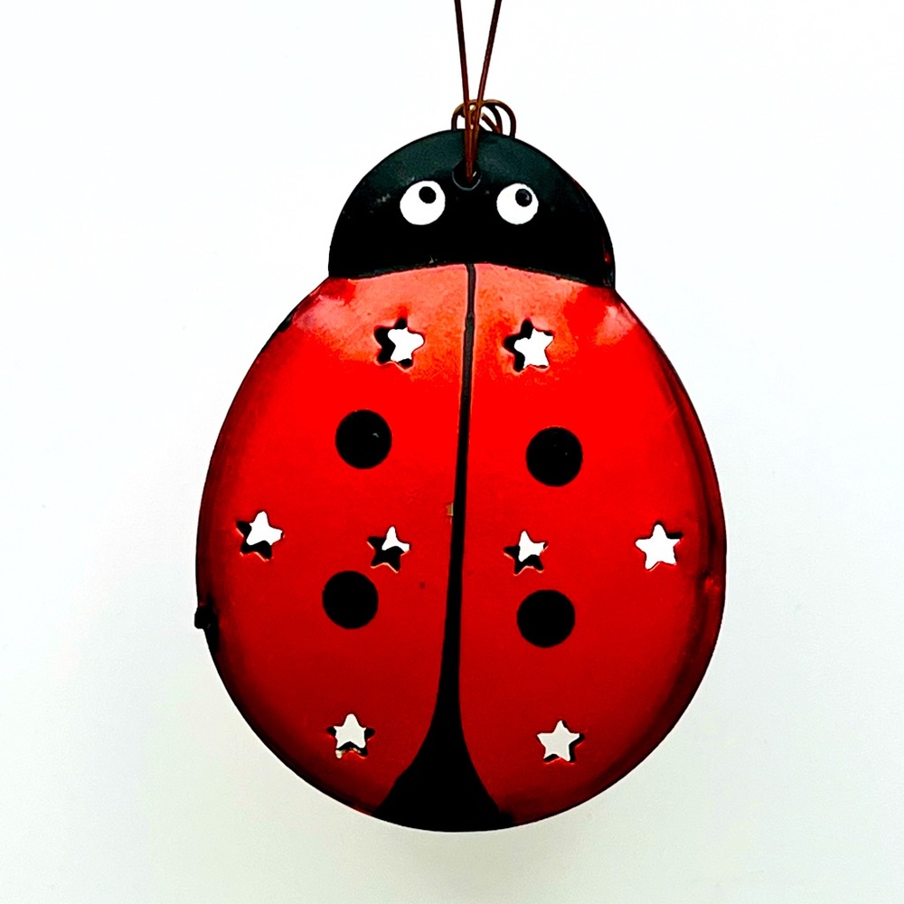🐈‍⬛🐈‍⬛🐈‍⬛ Red LadyBug - Rustic Tin Ornament Home Decor use with Essential Oil
